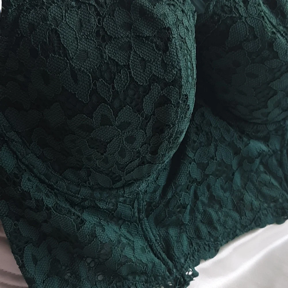 Victoria's Secret bra. Corsett lace. Size 36C.  Dark green.  Adjustable … - Picture 5 of 15